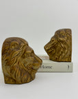 Vintage Brass Lion Bookends- A Pair
