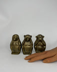 Vintage Brass wise Monkeys- A Set of Three