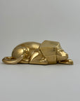 Rare Vintage Brass Lion Sculpture – Cubist Style – Substantial & Luxurious