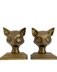 Vintage Brass Fox Head Bookends – The Clever Companions