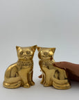 Small Vintage Brass Cat Figurines-A Pair