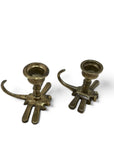 Vintage Brass Dragonfly Candleholders - A Pair
