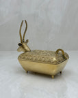 Vintage Brass Antelope Trinket Box