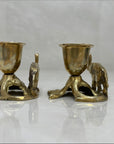 Vintage Brass Elephant Candlestick Holders-A Pair