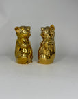 Pair of Vintage Brass Laughing Pig Figurines