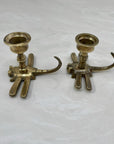 Vintage Brass Dragonfly Candleholders - A Pair