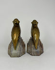 Nora Fenton Cardinal Brass and Marble Bookends