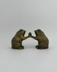 Vintage Brass Patty Cake Frog Bookends- A Pair