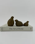 Vintage Brass Quail Family- A Three Piece Set
