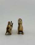 Vintage Brass Dachshund Dogs Affirmation/Note Holder-A Pair