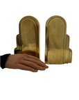 Vintage Art Deco Brass Bookends – Stepped Skyscraper Design (7.5” Tall)-A Pair