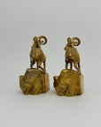 Vintage Brass Mountain Rams-A Pair