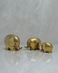 Vintage Brass Elephant Family-A Set of Three
