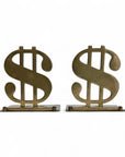 Vintage Brass Dollar Sign Folding Bookends