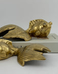 Large Vintage Fancy Tail Large Eyed Brass Fish- A Pair