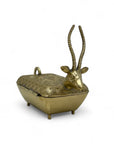Vintage Brass Antelope Trinket Box