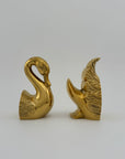 Vintage Brass Swan Bookends- A Pair