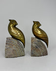 Nora Fenton Cardinal Brass and Marble Bookends