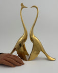 Vintage Brass MCM Peacock and Peahen- A Pair-Wedding Gift
