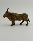Vintage Brass Longhorn Bull Sculpture – 7.5” Long, 5.75” Horn Span, 4.75” Tall – Western-Southwestern-Texas Ranch Décor