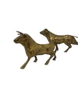 Vintage Brass Bull Figurines – Pair of Mid-Century Modern Bulls