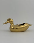 Vintage Brass Duck Stash Pot