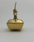 Vintage Brass Unicorn Trinket Box