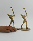 Vintage Brass Golf Bookends- A Pair By Enesco