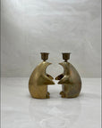 Vintage Brass Penguin Candle Holders-Pair