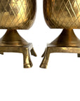 Vintage Brass Pineapple Candleholders – Tropical Regency Pair