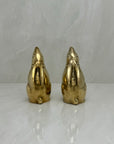 Vintage Brass Moon Gazing Bunnies-A Pair