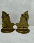 Vintage Brass Praying Hands Bookends-A Pair