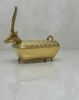 Vintage Brass Antelope Trinket Box