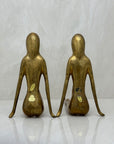 Vintage Brass Lady Bookends- A Pair By Dolbi Cashier