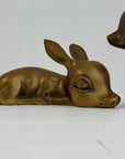 Vintage Brass Resting Deer Pair