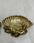 Vintage Brass Feminine Decor Italian Trinket Dish-A Pair