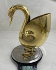 Vintage Brass Duck Planter