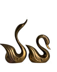 Vintage Brass Swan Sculptures – Elegant Mid-Century Pair