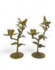 Vintage Brass Hummingbird Candleholders-A Pair