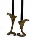 Vintage Brass Tulip Candlestick Holders-A Pair