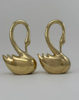 Vintage MCM Brass Swans- A Pair