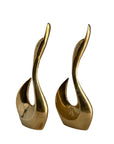 Vintage Modernist Brass Swan Pair – Sculptural Mid-Century Elegance