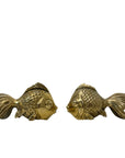 Vintage Brass Twin Fish Figurines – Mid-Century Modern Ocean-Inspired Pair