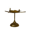Vintage Brass Airplane on Stand | Mid-Century Aviator Sculpture