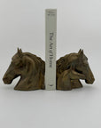 Vintage Brass Horse Head Mother and Foal Bookends-A Pair