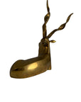 Vintage Brass Antelope with Spiral Horns