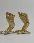 Pair of Vintage Brass Eagle Talon Candlesticks