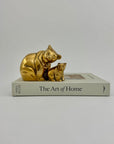 Vintage Brass Mama Bear with Cub- Two Piece Set