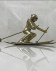 Vintage Brass Skier Figurine