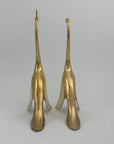 Vintage Brass MCM Peacock and Peahen- A Pair-Wedding Gift